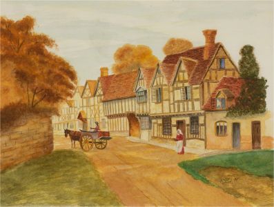 N.K. Day - 1995 Watercolour, Warwicks Mill Lane