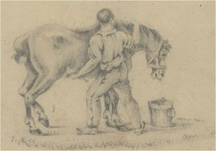 Trio of 19th Century Graphite Drawings - Dutch Scenes