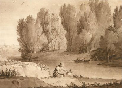 Richard Earlom after Lorrain - 1802 Etching, Liber Vertatis Landscape No. 10