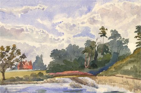 W. Mersea  - 1913 Watercolour, Lake Scene