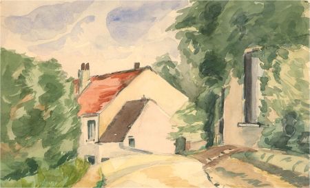 Set of Five c.1945 Watercolours - Rural French Scenes