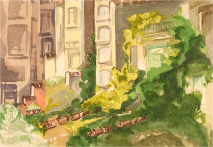 Set of Four Watercolours - Rural Scenes, Belgium