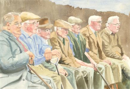 Gordon Metcalfe (b.1935) - Contemporary Watercolour, Seven Gentlemen