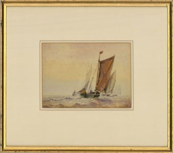 Late 19th Century Watercolour - Luggers at Sea