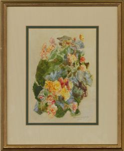 Aileen Wyllie (1903-1987) - 1981 Watercolour, Orange Roses