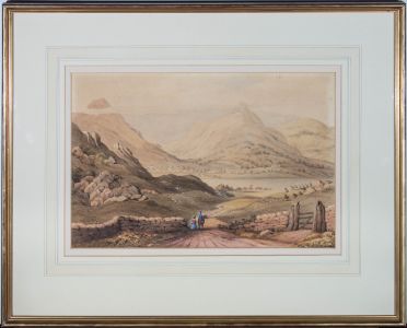 W. Dewhurst  - 1861 Watercolour, Riding Down to the Lake