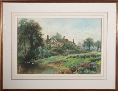 Frederick William Hayes ARCA (1848-1918) - Watercolour, Down to the River