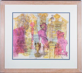 Pete Davis - Mid 20th Century Pen and Ink Drawing, Yesterday's Classics