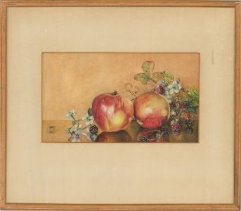 Nancy B. Bryson - Mid 20th Century Watercolour, Apples And Blackberries