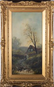 H. James - Late 19th Century Oil, Path to the Cottage I
