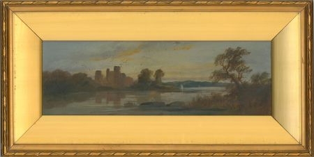 Late 19th Century Oil - Castle by the Lake