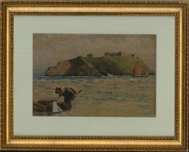 Ernest Lloyd Jones (fl.1901-1923) - 1921 Watercolour, A Day at the Beach