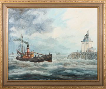 Roger Bedingfield - 1983 Oil, Bloomfield's YH160 'Ocean Trust'