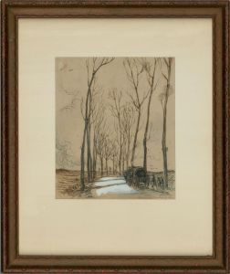 1917 Pen and Ink Drawing - Avenue of Trees