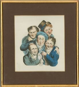 After Louis-Léopold Boilly (1761–1845) - Mid 19thC Watercolour, Grimaces