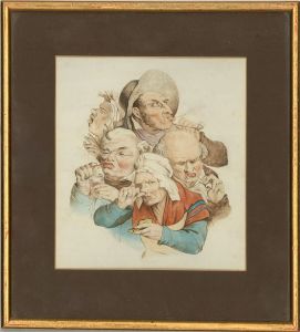 After Louis-Léopold Boilly (1761–1845) - Mid 19th Century Watercolour, Grimaces