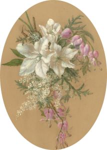 Selma Gaspary - Signed 1882 Watercolour, Floral Study