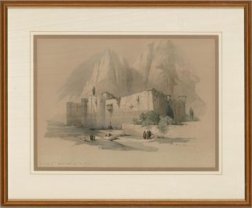 Louis Haghe after David Roberts - c.1849 Lithograph, Convent at Mount Sinai