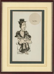 Donald E. Green - 20th Century Pen and Ink Drawing, Flora Robson Caricature