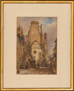 19th Century Watercolour - French Street Scene