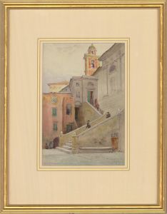 Sir Ernest George RA (1839-1922) - Watercolour, Camogli, Italy