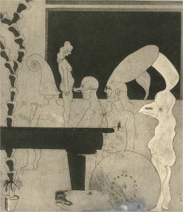 Richard Deniell - 1982 Etching, Abstract Figures