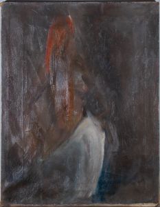 20th Century Oil - Semi Abstract Female Nude