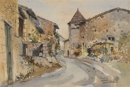 John Darlison - 20th Century Watercolour, A Quiet Corner, Saint-Romain