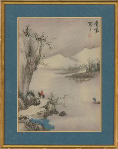 20th Century Watercolour - By the Mountain Lake