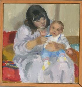 Attrib. Peter Puloy-Wey - Contemporary Oil, Mother and Child