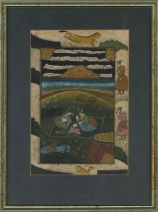 Indian Miniatures - Early 20th Century Gouache, A Romantic Evening I