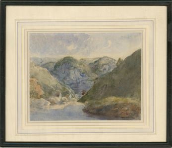 Early 20th Century Watercolour - Mountain River Scene