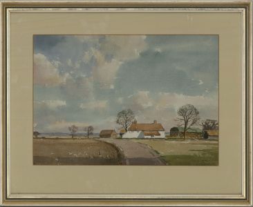 John E. Noble - 20th Century Watercolour, Farm near Sudbury, Suffolk