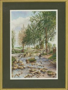 David G. Diggins - 2000 Watercolour, View of the Weir