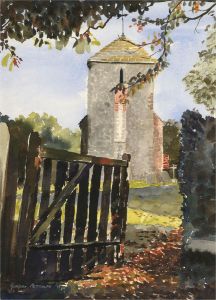 Gordon Metcalfe (b.1935) - 1995 Watercolour, Church View