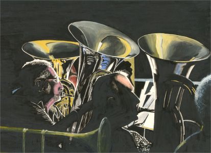 Gordon Metcalfe (b.1935) - Contemporary Gouache, The Band