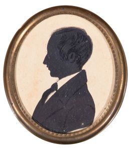 Early 20th Century India Ink - Male Silhouette