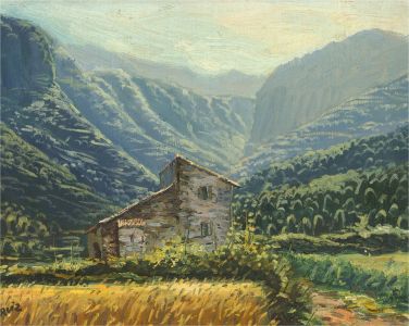 Ruiz - Contemporary Oil, Cabin in the Mountains