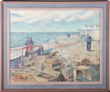 Attrib. Denys Law (1907-1981) - Newlyn School Mid 20thC Oil, The Work Is Done