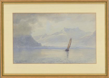 Helga von Cramm (1840-1919) - Early 20th Century Watercolour, Lake Geneva