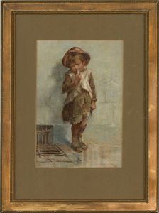 S. Sweeting - Late 19th Century Watercolour, Street Urchin