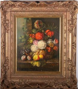 G. Van Pelt - 20th Century Oil, Dutch School Style, Flowers and Fruit