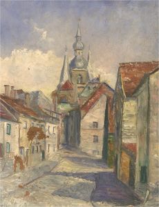 Streter - For Restoration Mid 20th Century Oil, Continental Street Scene
