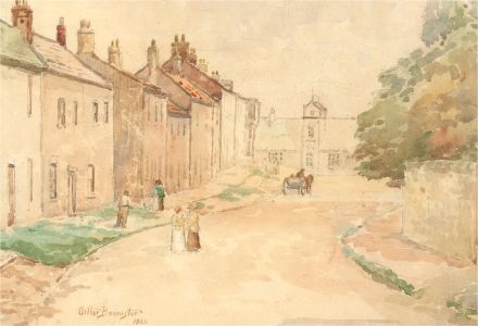 Arthur Bannister - 1920 Watercolour, Village Street Scene
