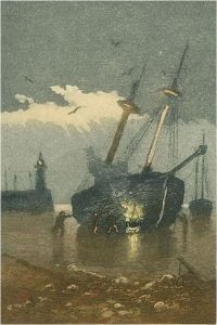 Claude Rowbotham (1864-1949) - Early 20th Century Etching, Moon Behind Clouds
