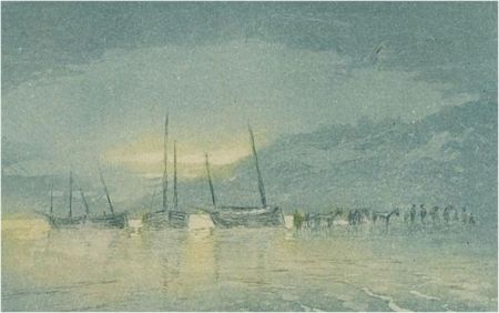 Claude Rowbotham (1864-1949) - Early 20th Century Etching, Boats In Carbis Bay