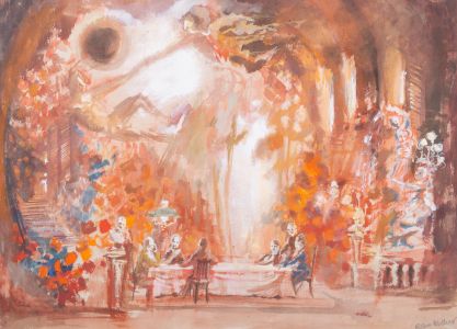 Robin Archer - 20th Century Watercolour, The Red Dining Hall