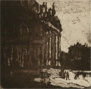 Ronald Olley (b.1923) - Mid 20th Century Etching, Grand Facade I