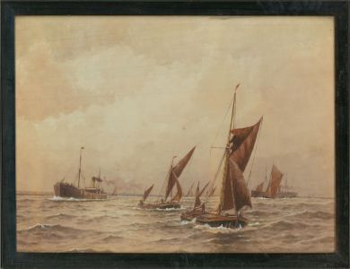 Framed Edwardian Watercolour - The Early Morning