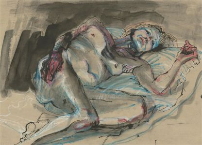 Rachael E. Edwards (1938-2016) - 20th Century Watercolour, Reclining Nude